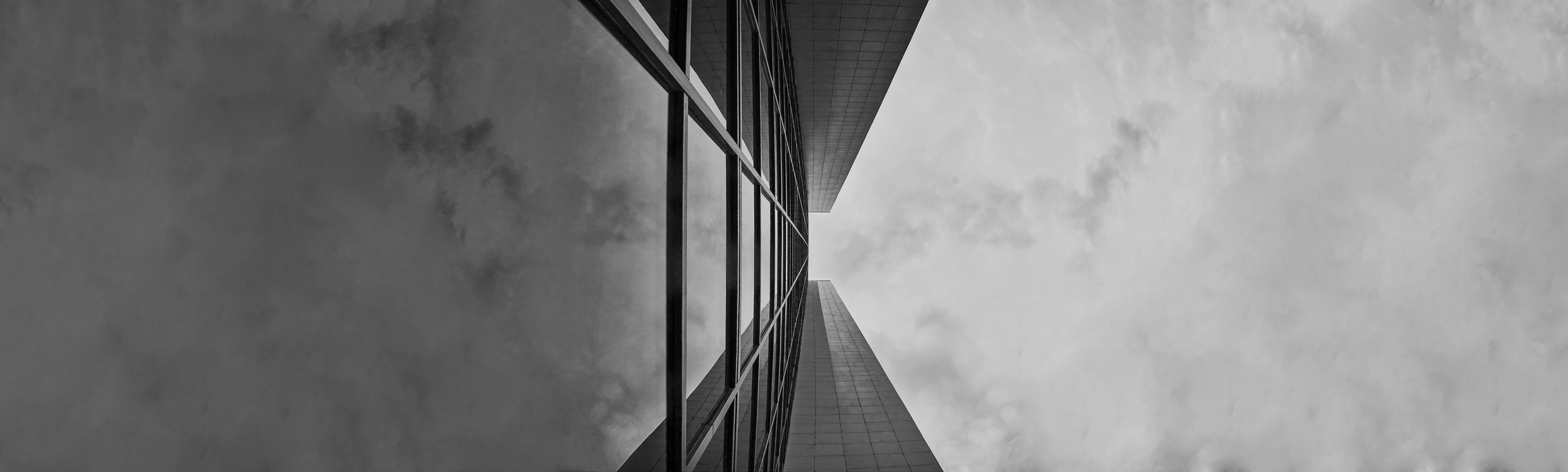 modern building at JP Management in black and white