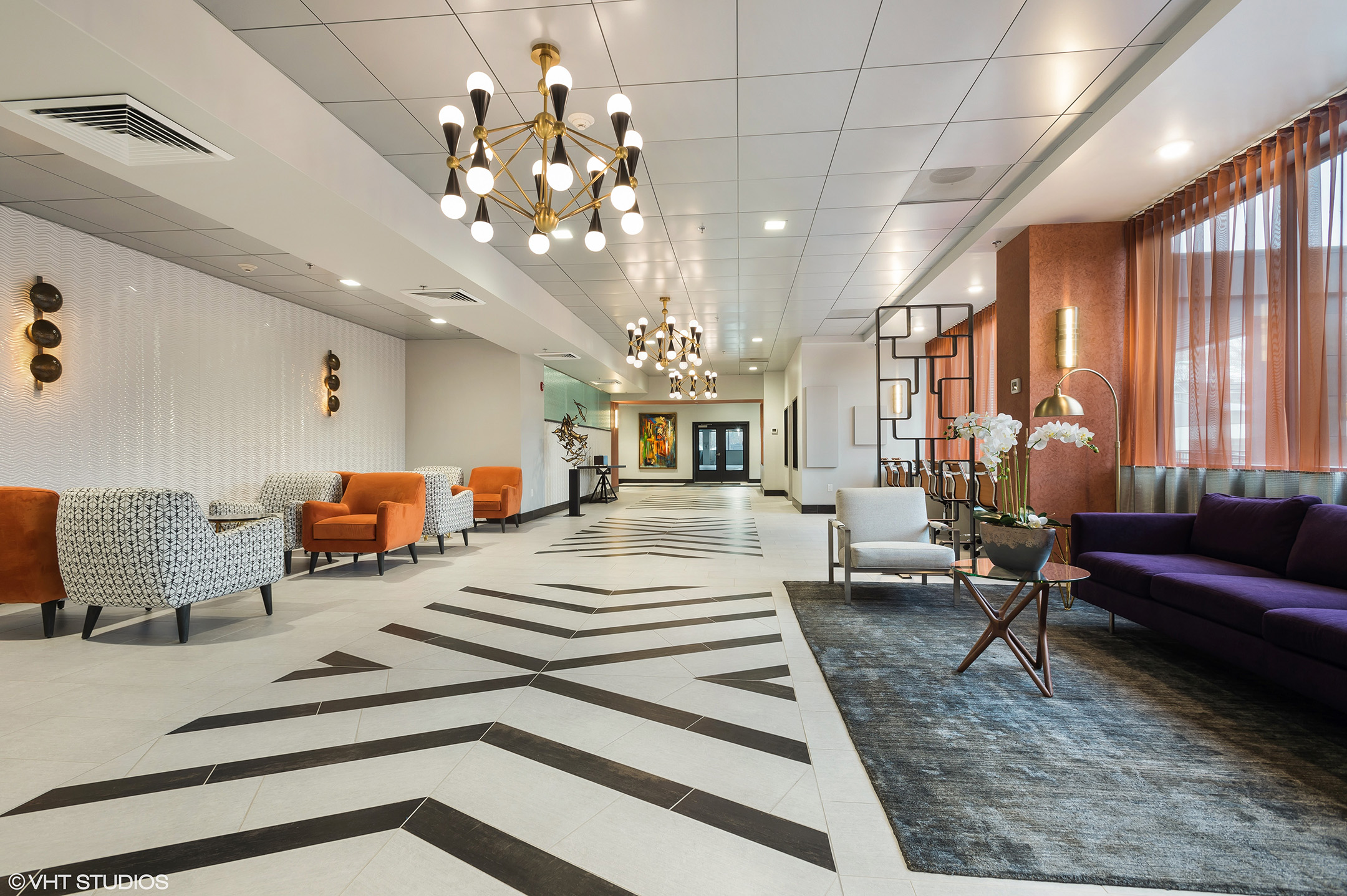 the fairview apartments modern entrance at JP MANAGEMENT